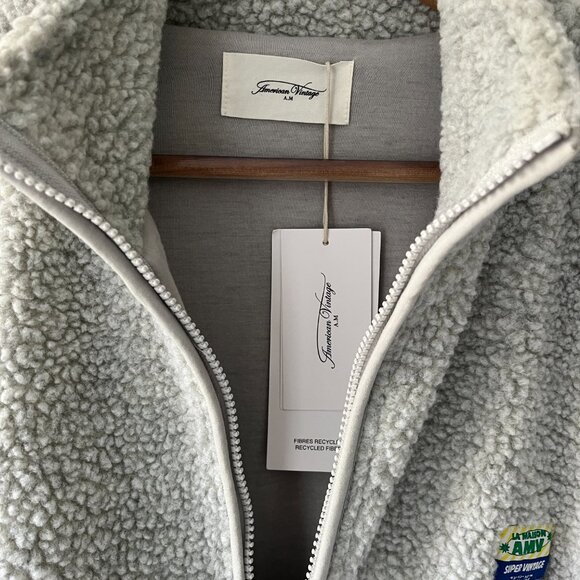 American Vintage Hoktown Mens Jacket Light Grey Polar Melange - Small - Picture 6 of 7